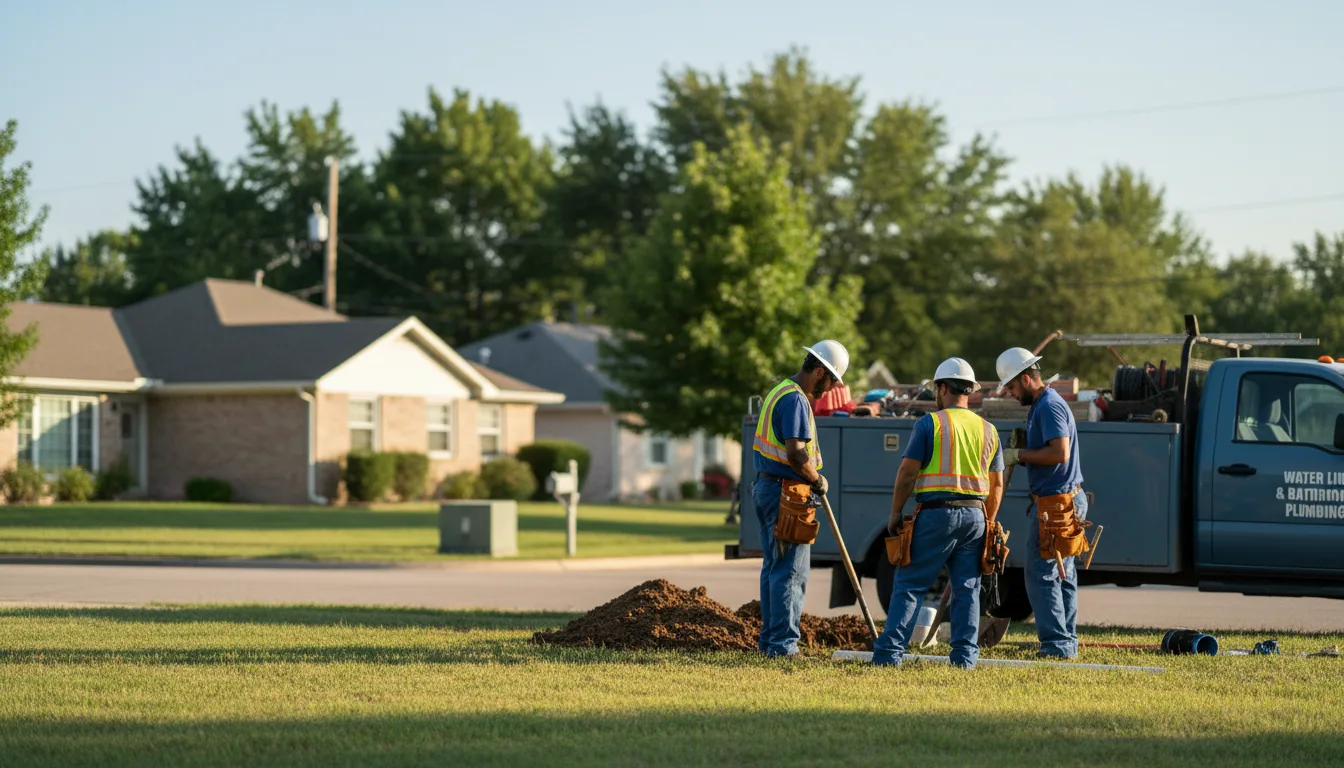 Residential water line and bathroom plumbing service in New Harmony, UT